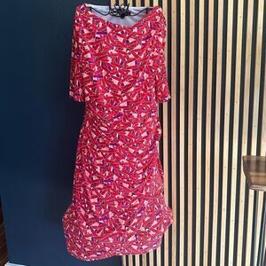 Red patterned dress. Sz 10
